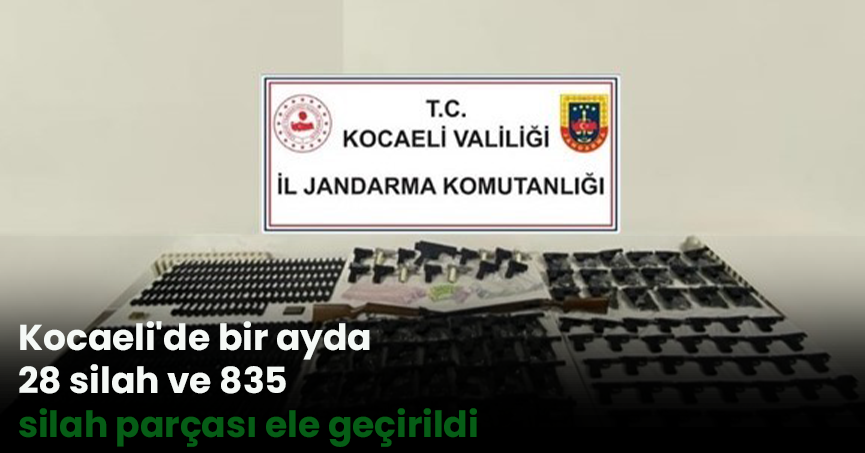 Kocaeli'de bir ayda 28 silah ve 835 silah parçası ele geçirildi