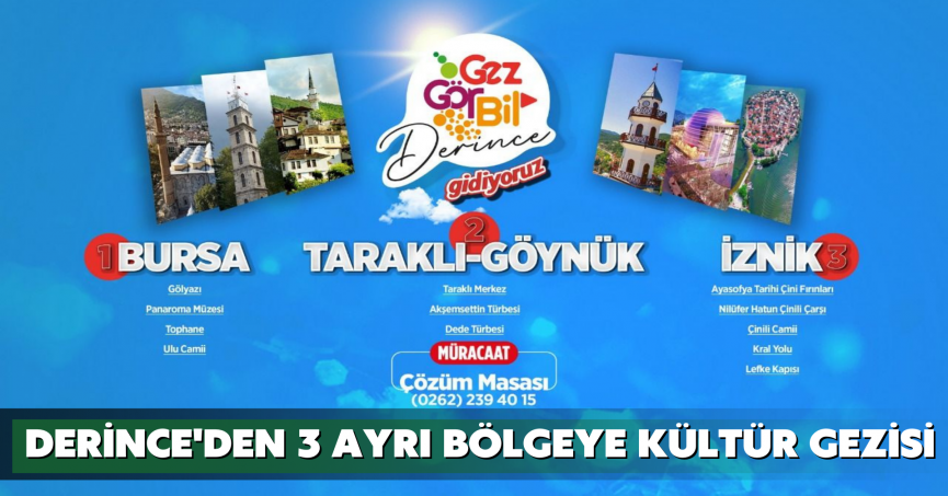 Derince'den 3 ayrı bölgeye kültür gezisi
