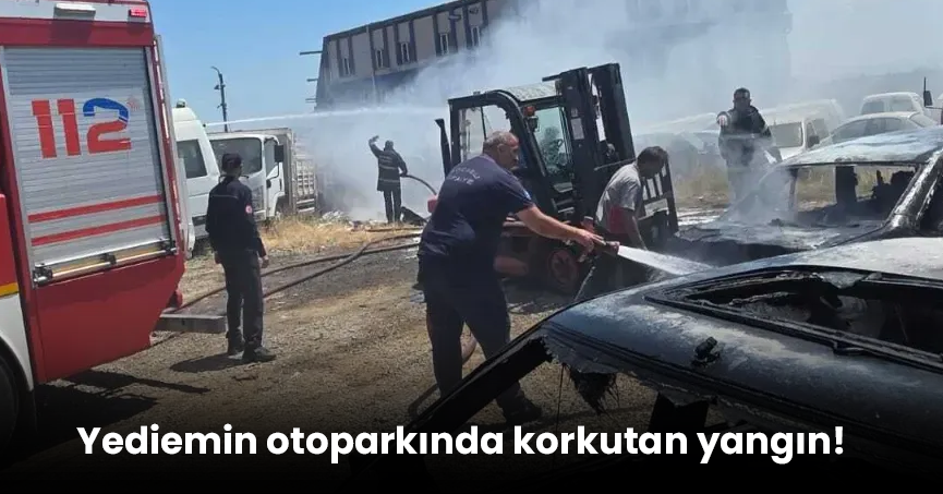 Yediemin otoparkında korkutan yangın!