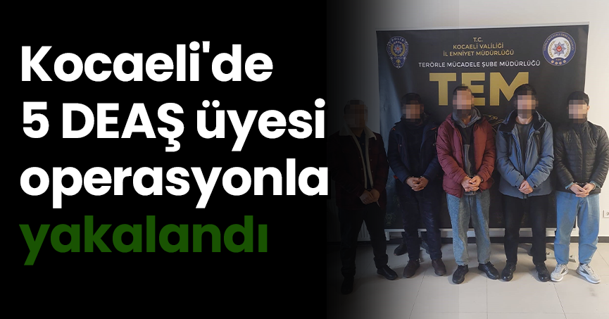 Kocaeli'de 5 DEAŞ üyesi operasyonla yakalandı