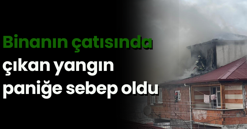 Binanın çatısında çıkan yangın paniğe sebep oldu