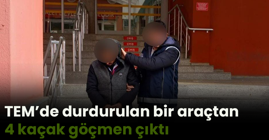 TEM’de durdurulan bir araçtan 4 kaçak göçmen çıktı