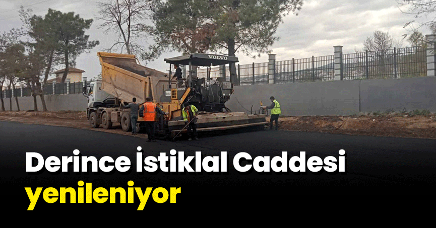 Derince Millet Bahçesi önündeki İstiklal Caddesi yenileniyor
