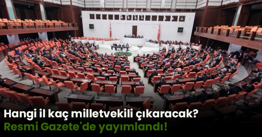 Hangi il kaç milletvekili çıkaracak? Resmi Gazete'de yayımlandı!