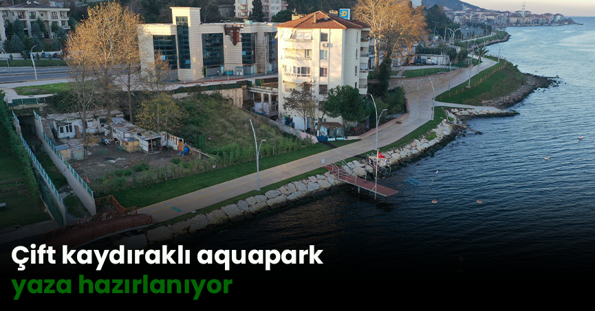 Çift kaydıraklı aquapark yaza hazırlanıyor