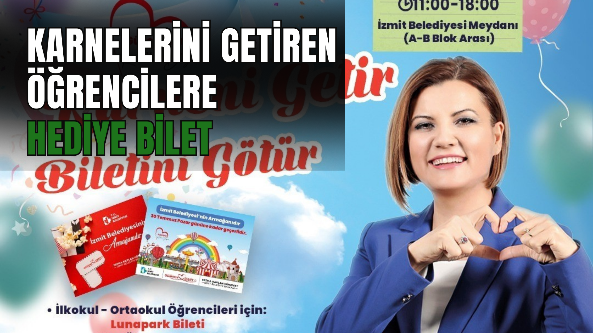 Karnelerini getiren öğrencilere hediye bilet