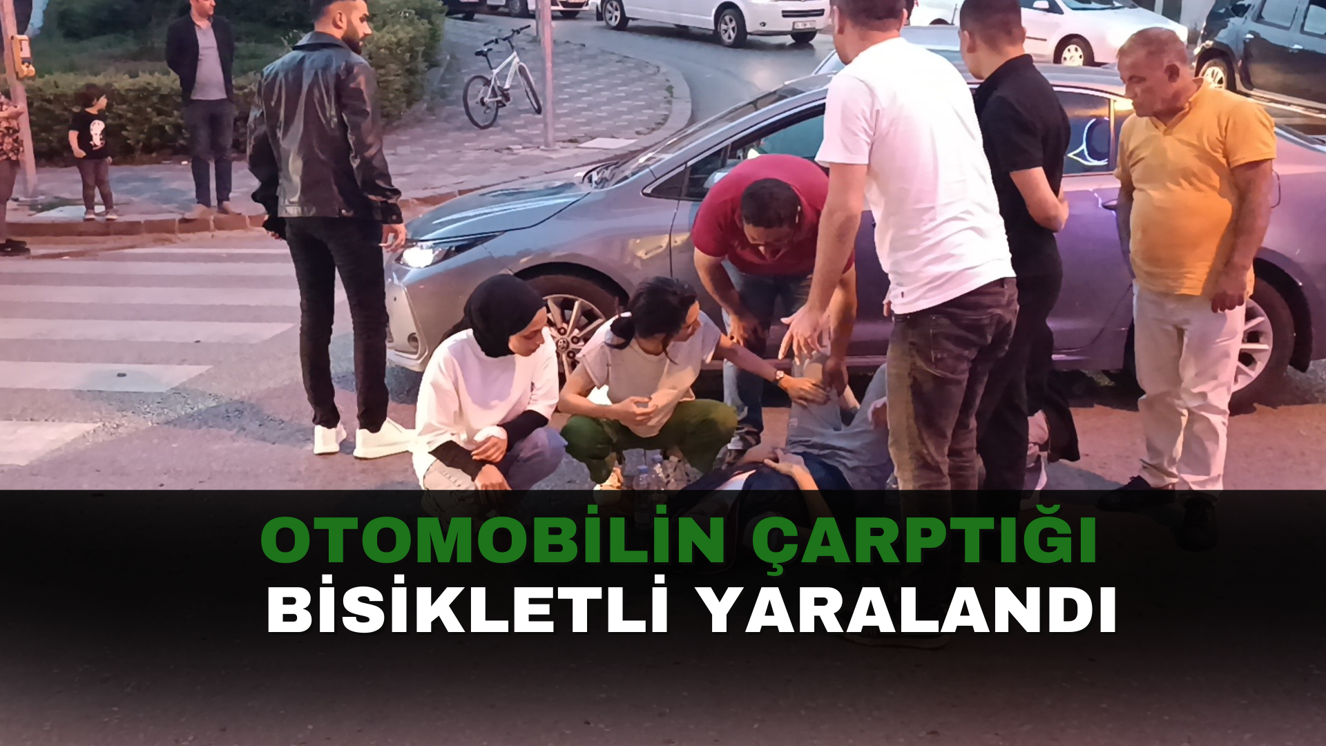 Otomobilin çarptığı bisikletli yaralandı