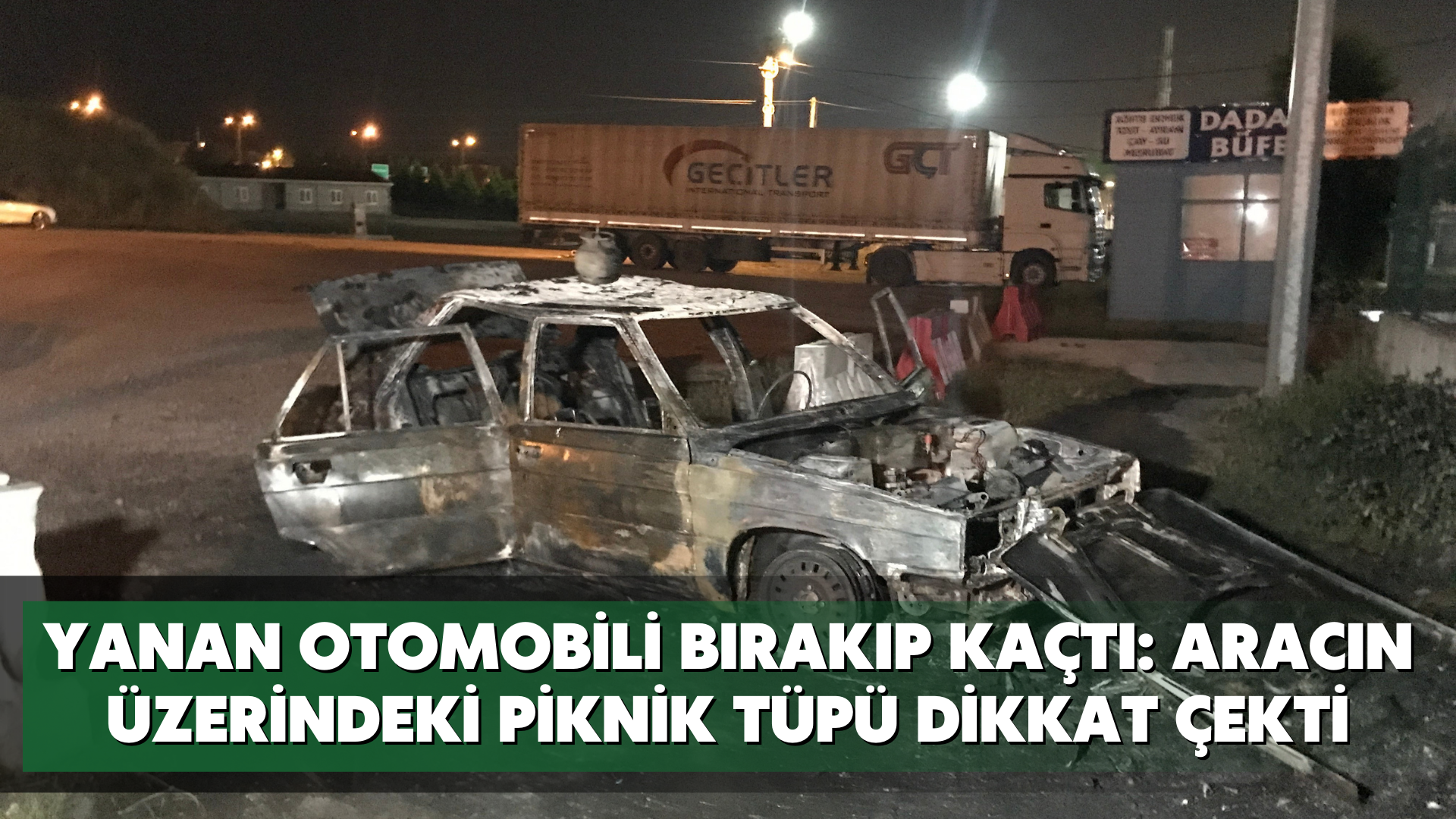 Yanan otomobili bırakıp kaçtı: Aracın üzerindeki piknik tüpü dikkat çekti