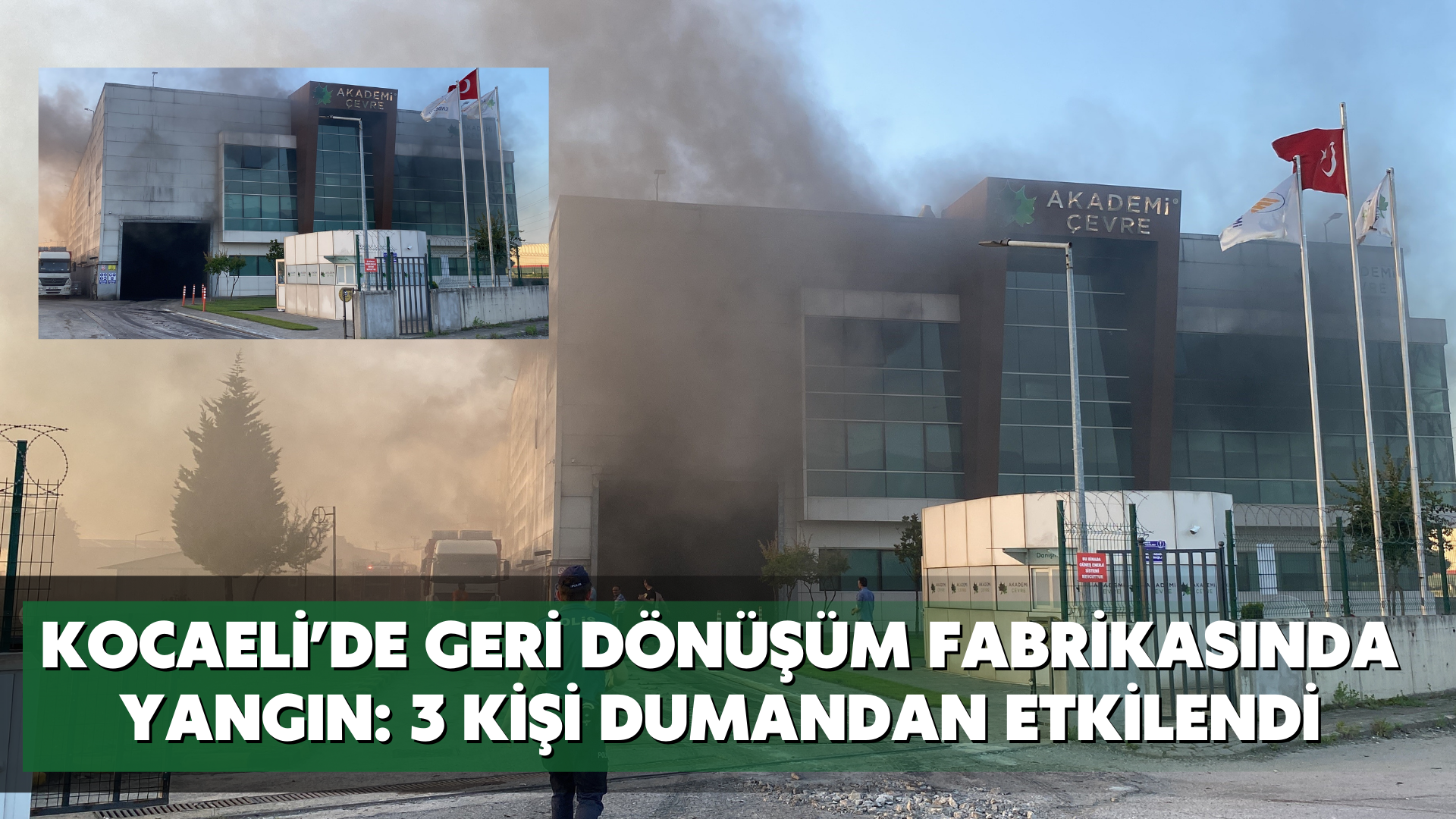 Kocaeli’de geri dönüşüm fabrikasında yangın: 3 kişi dumandan etkilendi