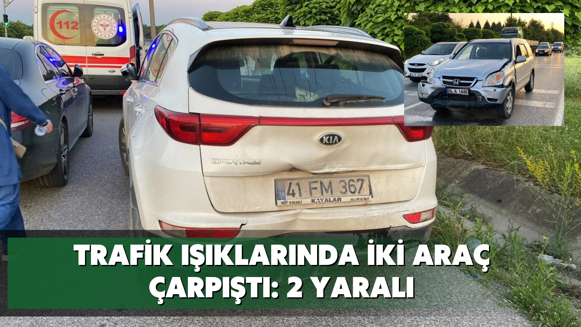 Trafik ışıklarında iki araç çarpıştı: 2 yaralı