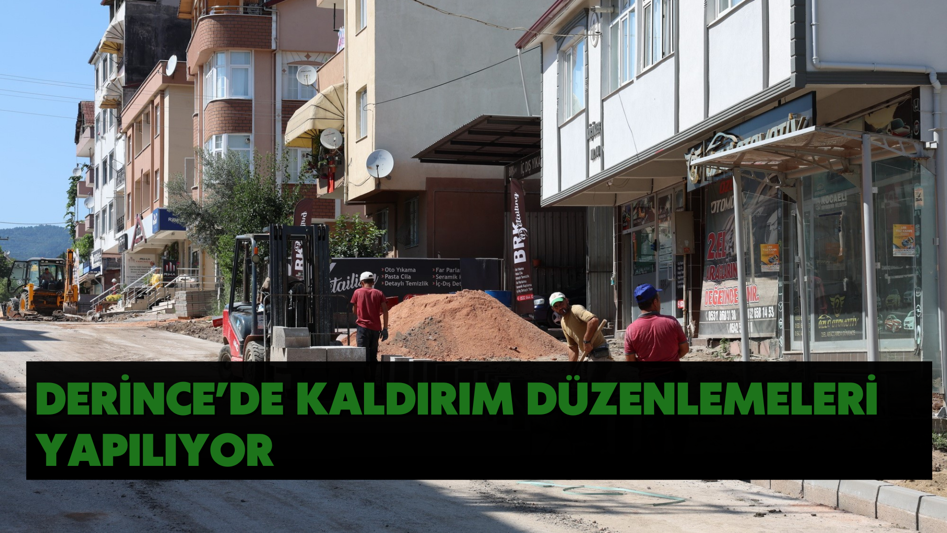 Derince’de kaldırım düzenlemeleri yapılıyor