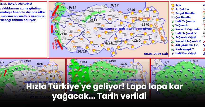 Hızla Türkiye'ye geliyor! Lapa lapa kar yağacak... Tarih verildi