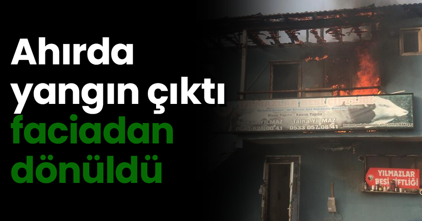 Ahırda yangın çıktı, faciadan dönüldü