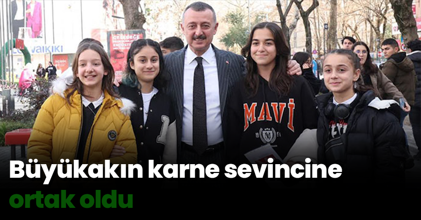 Büyükakın karne sevincine ortak oldu