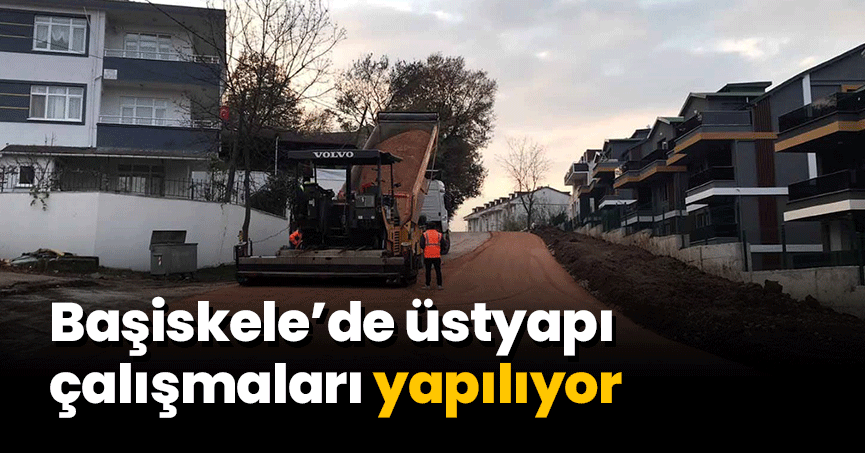 Başiskele Döngel Yarbay Mustafa Caddesinde üstyapı çalışmaları yapılıyor