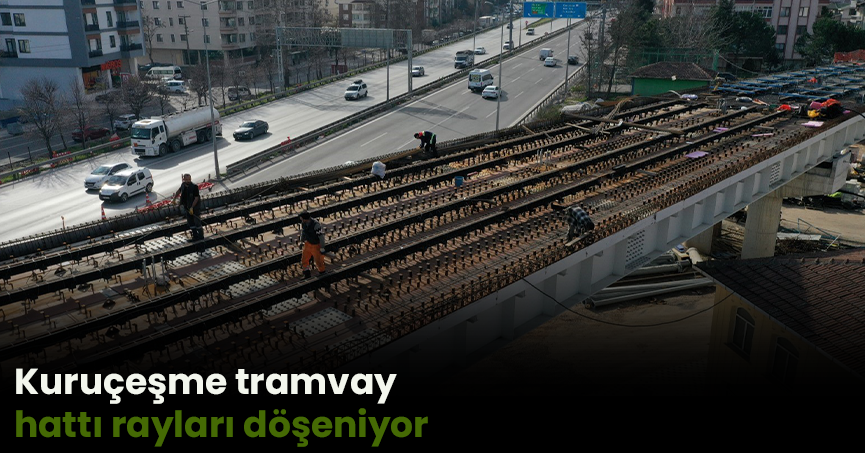 Kuruçeşme tramvay hattı rayları döşeniyor