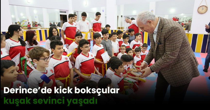 Derince’de kick boksçular kuşak sevinci yaşadı