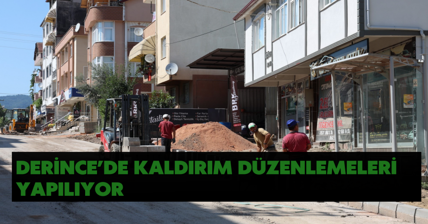 Derince’de kaldırım düzenlemeleri yapılıyor
