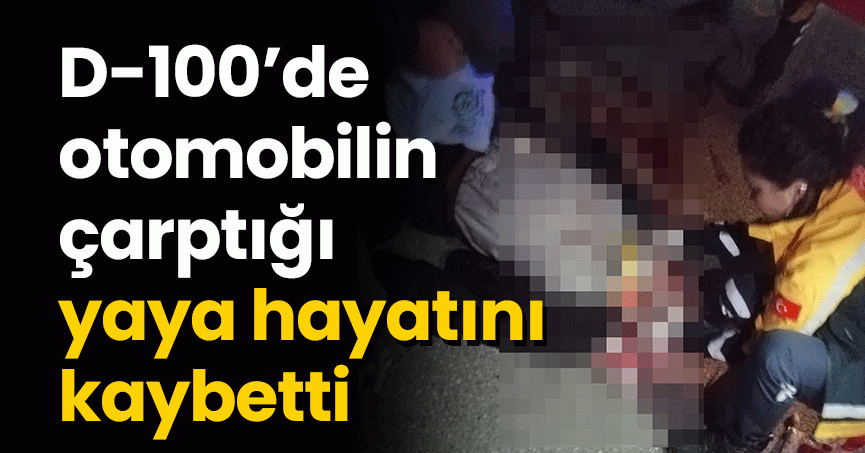 D-100’de otomobilin çarptığı yaya hayatını kaybetti