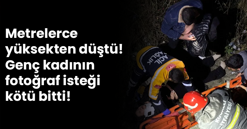 Metrelerce yüksekten düştü! Genç kadının fotoğraf isteği kötü bitti!