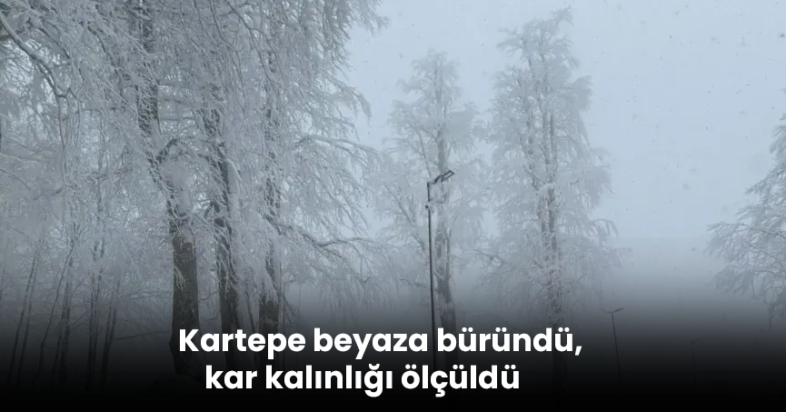 Kartepe beyaza büründü, kar kalınlığı ölçüldü