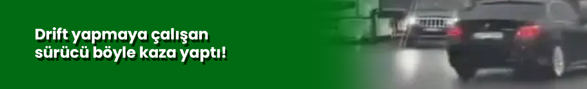 Drift yapmaya çalışan sürücü böyle kaza yaptı!